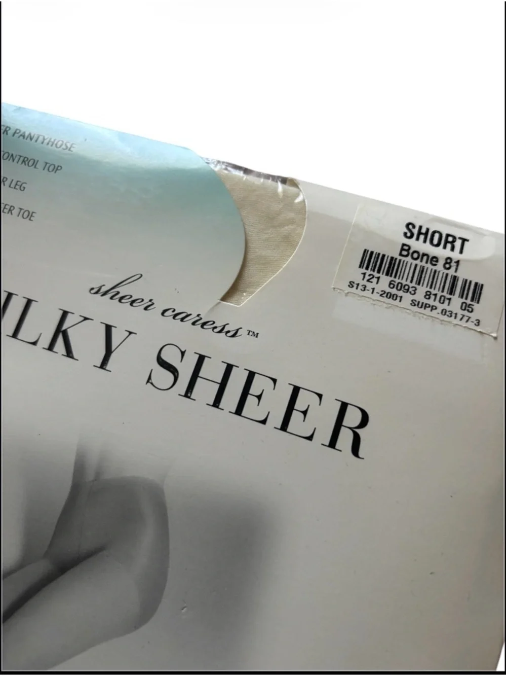 Silky Sheer | Short Bone 81 | Silky Sheer Pantyhose Control Top Durable Toe NWT
